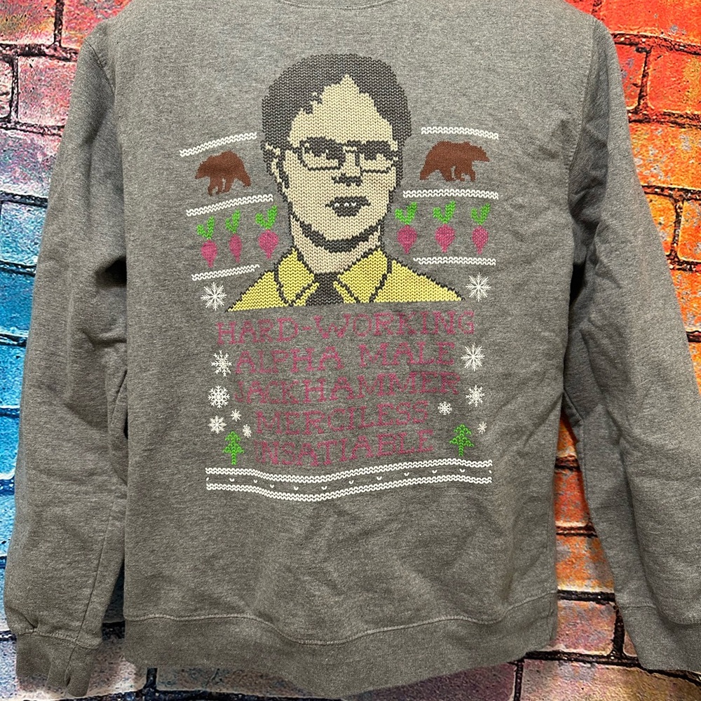 Gray Graphic Men's Sweatshirt with Unique Design